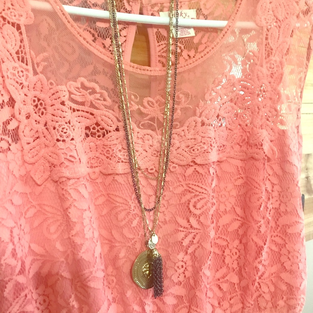 16” gold/multi colored necklace